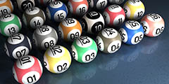 e-loterij uitgebeeld door lotto ballen